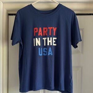 Z Supply Blue 100% Cotton Graphic Relaxed Tee